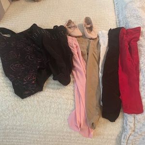 Dance leotards, shoes, tights